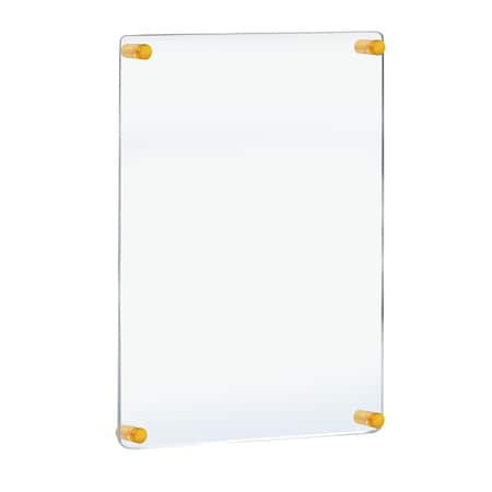 Azar Displays Floating Styrene Wall Frame with Rounded Edges, Gold Stand Off Caps 105531-GLD